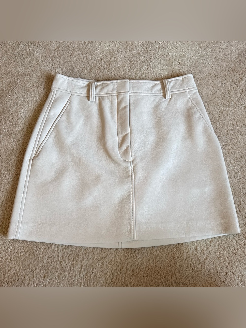 Aritzia pearl matte vegan Leather Mini Skirt